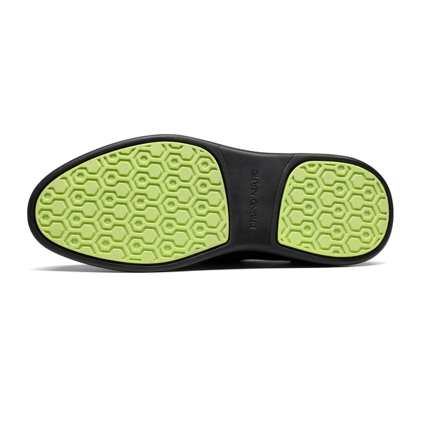 [MaxFlex SuiteBreeze+] Men's Breathable Oxford Knit Sneakers - BLACK-NEON GREEN - 3